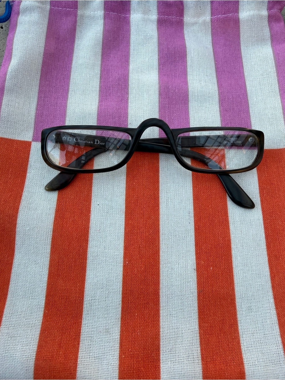 CHRISTIAN DIOR 2075 READING EYEGLASSES OPTYL Dark Tortoise Shell
